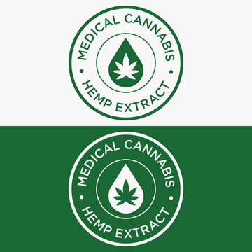 CBG Cannabigerol Round Stamp Icon Cannabis Leaf Badge