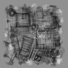 Abstract image for printing. Picture for modern interiors. The picture is painted by hand on a tablet. © neurostructure