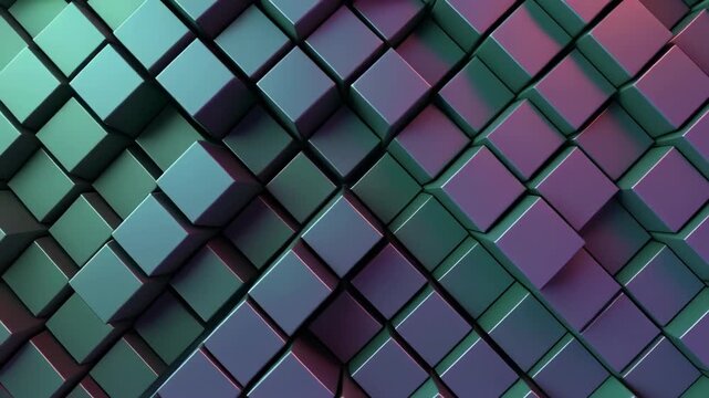 Abstract geometric pattern transitioning through vibrant colors