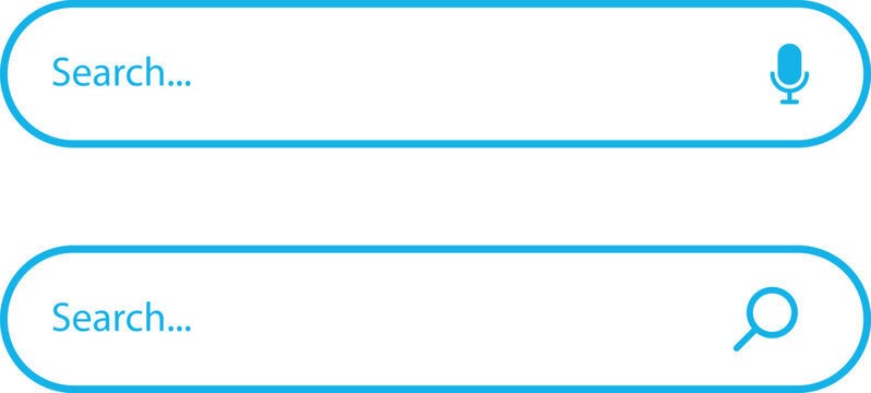 Search here. Search bar for ui. Search bar vector icons in flat design, isolated on transparent background. Vector illustration