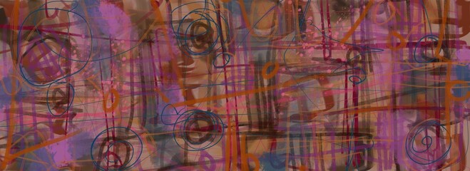 Abstract image for printing. Picture for modern interiors. The picture is painted by hand on a tablet. © neurostructure