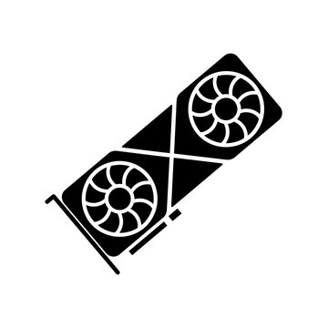 Graphic card, Gpu icon logo flat vector design