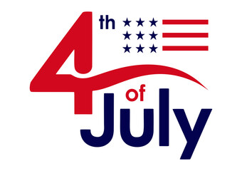 Fototapeta premium Happy 4th of July Banner Stock Illustration