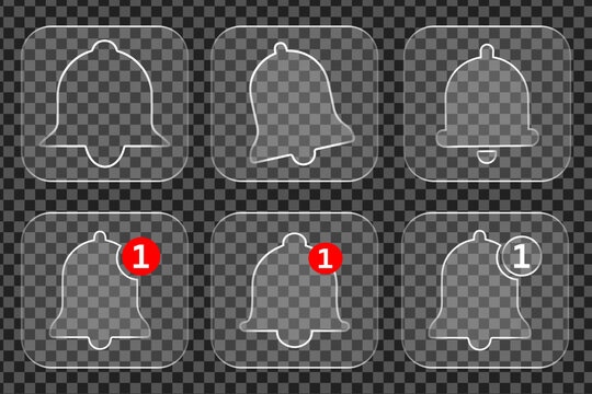 Notification Bell Icon with Alert Badges Minimalist Line Art Vector