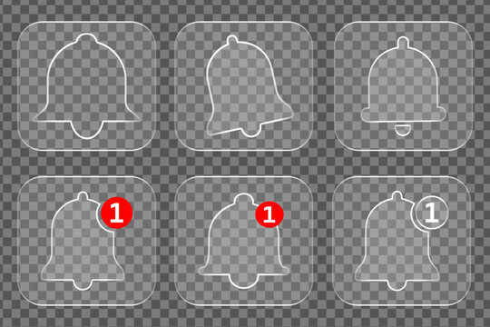 Notification Bell Icon with Alert Badges Minimalist Line Art Vector