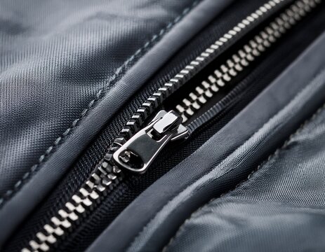 gray fabric zip case close up zipper and stitching detail