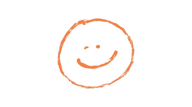 Grunge style textured smiley face loop animation, vector motion graphic