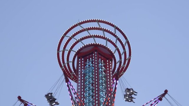 Close-Up Of The Skyflyer Ride At Asiatique Riverfront In Bangkok, Thailand