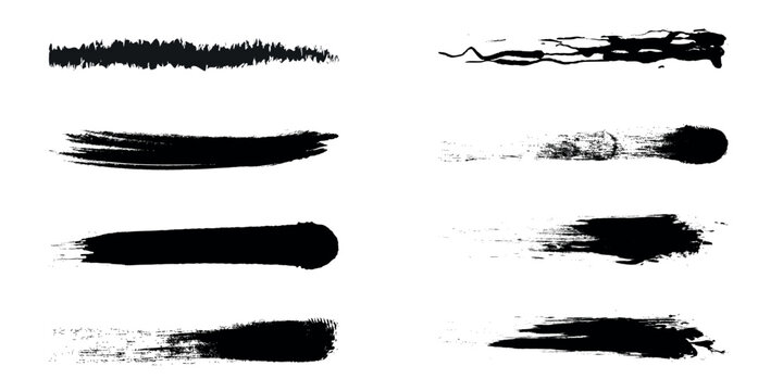 Black brush strokes on white background