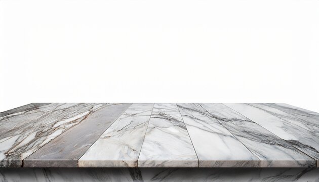 Empty Top Marble Table On White Background For Your Product Display Or Montage D Rendering
