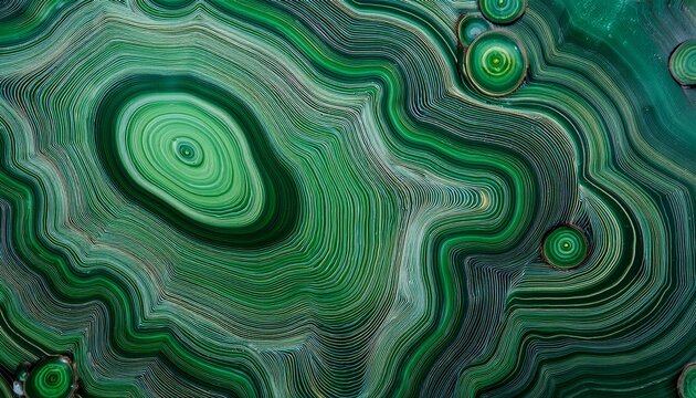 Polished Green Free Form Bullseye Malachite Specimen Like Art Background