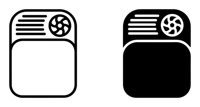 Film, movie, camera, icon, set, vector graphics, black, white