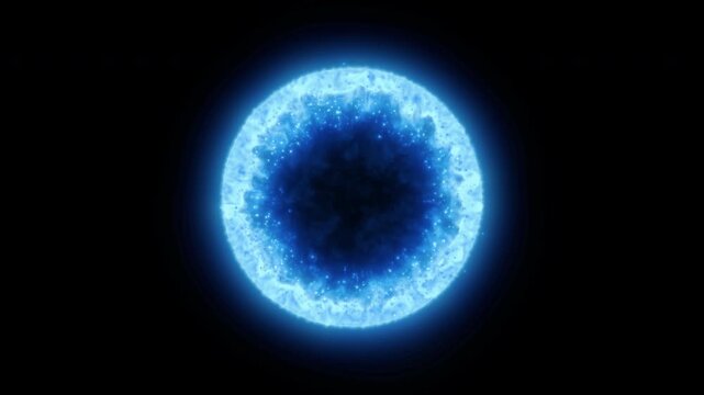 Blue Druid Magic Plasma Ring Explosion on Transparent Background