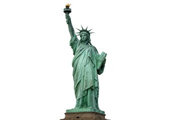 Fototapeta premium Statue of Liberty holding torch and tablet