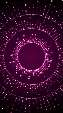 abstract pink circle tunnel frame with glitter shiny stars and bokeh lights and particle animation ,luxury cosmetics beauty and holiday christmas ,new year vertical social media motion background