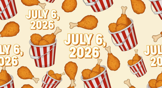 Vector pattern design of fried chicken buckets and legs