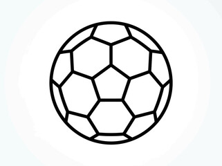 Naklejka premium A perfect and nice black line art drawing of a perfectly round soccer ball
