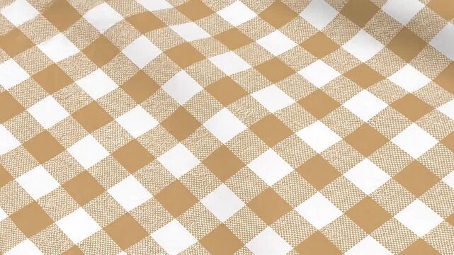 Seamless fabric texture background animated flowing checkered pattern for tablecloths, wallpapers, and textile designs