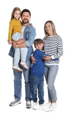 Obraz premium Portrait of happy family on white background