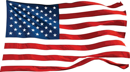 Fototapeta premium Happy labor day watercolor illustration with american flag patriotic holiday greeting
