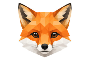 Fototapeta premium Low poly red fox head illustration
