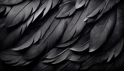 Obraz premium Abstract Black Feather Background Texture With Copy Space