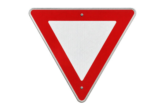 Top half of triangular yield traffic sign