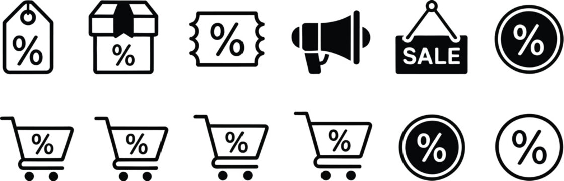 Set of vector icons for church, shopping and online business including cart, basket, store, sale, web buttons, recycle bin and market illustration design