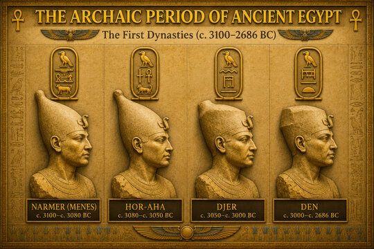 The Archaic Period of Ancient Egypt Educational Historical Poster