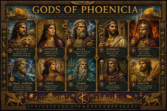 Gods of Phoenicia Ancient Phoenician Deities Poster