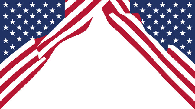 4th July Independence Day United States American flag, USA patriotic symbol, red white blue stripes, starry background isolated on White Background eps