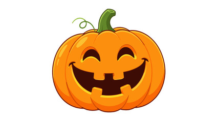 Smiling carved Halloween pumpkin lantern vector illustration
