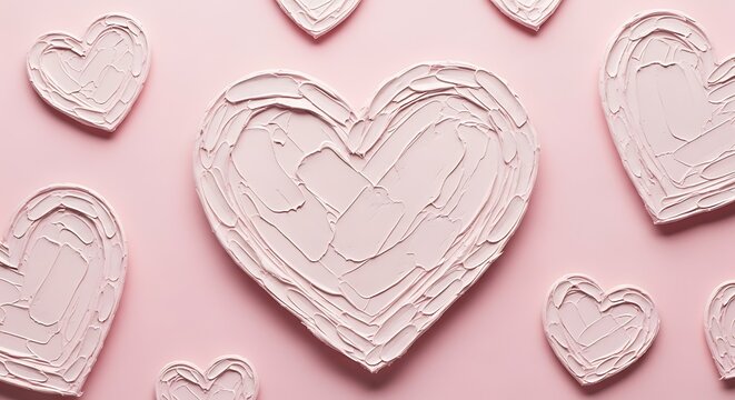 Pink Heart Shapes Valentine Background.