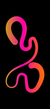 Vibrant pink and orange gradient swirl design element