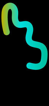 Glowing green gradient wavy line
