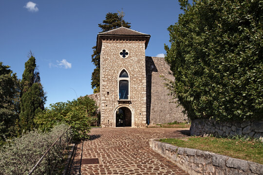 Rijeka, Croatia: Entrance of the Trsat Castle, an ancient fortress on the hill overlooking the city