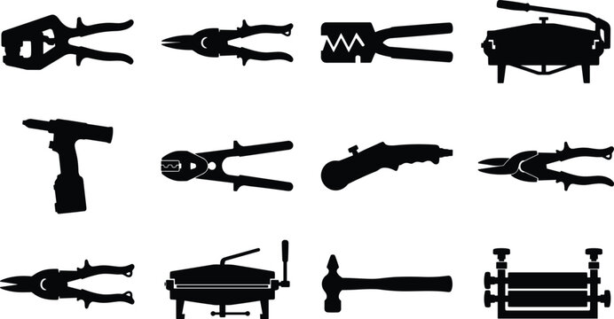 Professional jewelry making metalsmith workshop artisan crafting handmade ornament design and goldsmith studio equipment tools icons set