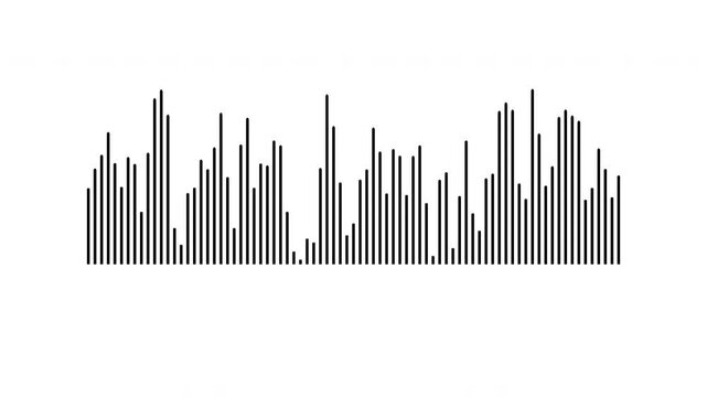 sound Audio waveform animation with transparent background, sound wave audio wave form isolate background with alpha channel, 4k video.
