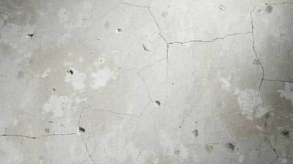 Fototapeta premium Cracked concrete, weathered texture, gray background, rough surface