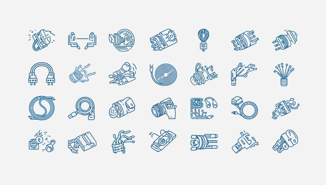 Collection of various technology icons.