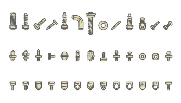 Collection of various metal fasteners.
