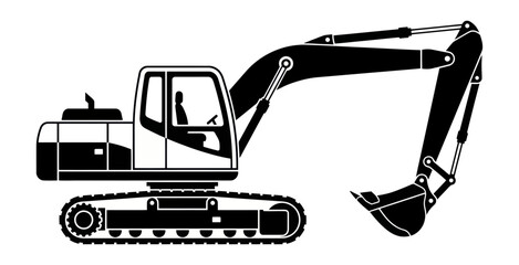 Excavator Crawler Vector Illustration © Nabilah