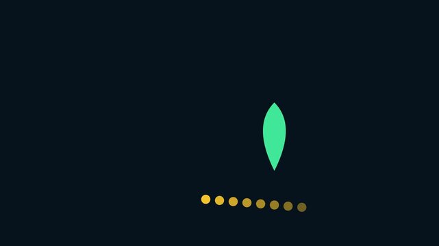 Minimalist motion animation of abstract geometric shapes and floating leaf motion minimalist
