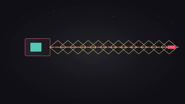 Minimalist motion loading bar with geometric diamond pattern animation progress