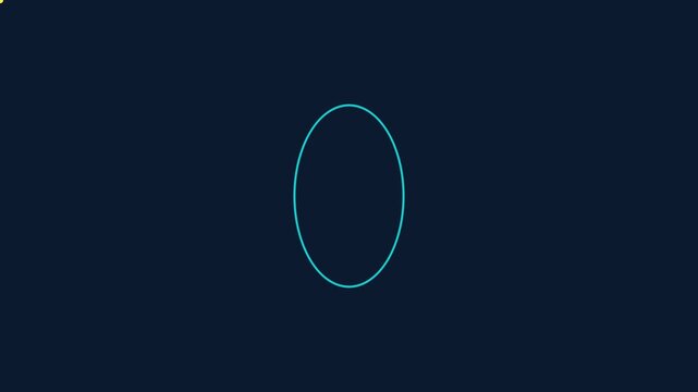 Minimalist neon oval loading spinner animation on dark background, for ui progress