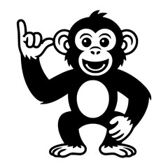 Fototapeta premium Monkey making a shaka sign