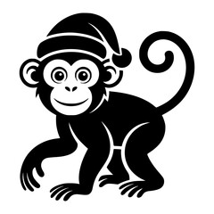 Fototapeta premium Monkey dressed as Santa