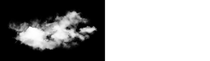 Naklejka premium White cloud or smoke isolated on black background with copy space isolated on transparent background