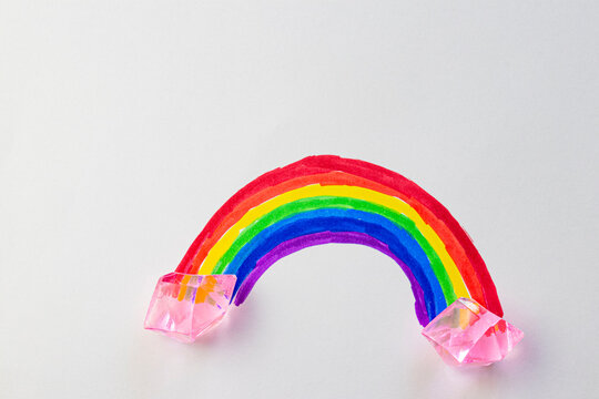 Rainbow on a White Background