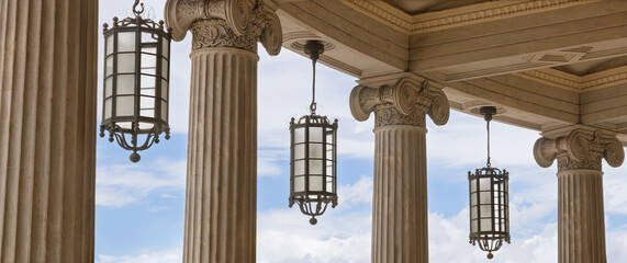 Fluted Columns Architectural Style And Capital Ornaments © Jarðar
